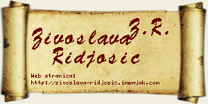 Živoslava Riđošić vizit kartica